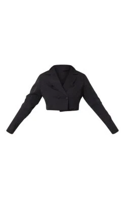 Prettylittlething Black Cropped Double Button Blazer Black -Prettylittlething 97ee50e8d9a8077186ab4058a1f528e60b000d05 cmt3503 5