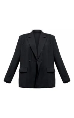 Prettylittlething Black Woven Extreme Oversized Shoulder Pad Pocket Blazer Black -Prettylittlething 98259211678b50e369c0a4f524c4d7b18f8fede4 cmw2254 5