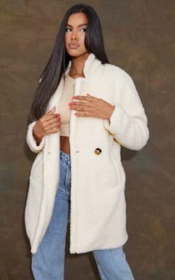 Prettylittlething Cream Borg Lapel Drop Arm Midi Coat Cream -Prettylittlething 9906b0c6b282451980cae6bccace2608822e8e45 cmt0742 3