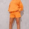 Prettylittlething Bright Orange Graphic Sweat Short Bright Orange