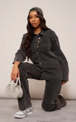 Prettylittlething Tall Washed Black Long Sleeve Denim Jacket Washed Black -Prettylittlething 9ac9db8d1db5d4b543fac11d9cbe1e646caf0483 cng8725 3