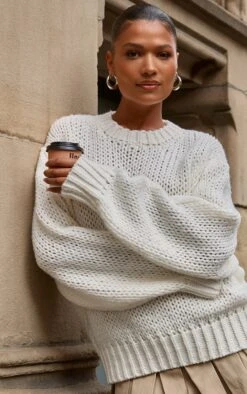 Prettylittlething Cream Super Chunky Oversized Sweater Cream -Prettylittlething 9ae6e615cfcfd8ba8c2f1414b111d59cea43fc91 cne7087 4