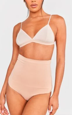 Prettylittlething Nude Sculpted High Waisted Thong Nude