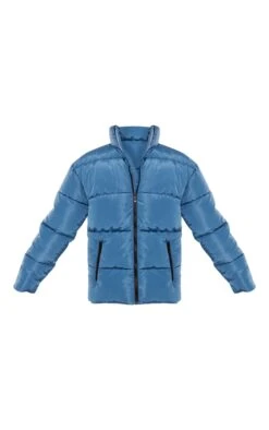 PRETTYLITTLETHING Petrol Blue Panelled High Neck Puffer Coat Petrol Blue -Prettylittlething 9d80cc18251d1d4a1492dfd1e61fb5fa85ddc5ae cng5199 5