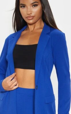 Prettylittlething Blue Fitted Button Detail Crepe Blazer Blue -Prettylittlething 9ecf42d7d9353f863734a2397d9df1d2c059860b cmc8423 5