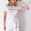 PRETTYLITTLETHING Logo White Short Sleeve Bodysuit White