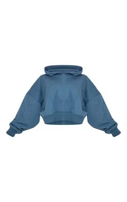 Prettylittlething Petrol Premium Panelled Boxy Hoodie Petrol -Prettylittlething a3309eb0413cd1ea2b5f455860a9f0a1ece00a7e cng5236 5