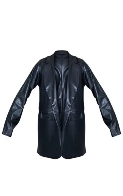 Prettylittlething Black PU Pocket Look Double Button Blazer Black -Prettylittlething a4517427f9393cf70b3083b716c4cfbc6960048b cmq3650 5