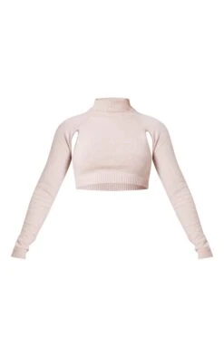 Prettylittlething Oatmeal Soft Knit Cut Out Crop Sweater Oatmeal -Prettylittlething a64510cb8bcc1cd0531b0e9d8a19fe9f11f0188b cnf4778 5