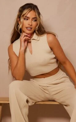 Prettylittlething Oatmeal Knit Crop Top Oatmeal -Prettylittlething a68309e81030dd9ba0fbdd505da241b18adfa6a3 cmy1087 3