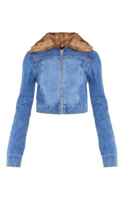 Prettylittlething Mid Blue Wash Fur Trim Denim Biker Jacket Mid Blue Wash -Prettylittlething a902e9f69c810f1a7675a01ca8419d3014d9fa65 cnf7843 5