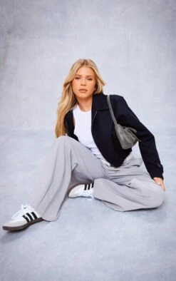 Prettylittlething Navy Wool Look Zip Front Bomber Jacket Navy -Prettylittlething aa3ef6b8cfb184aa24f151e61b5f89ada3b009cf cnf6003 3