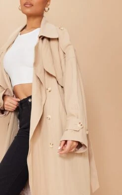 Prettylittlething Stone Woven Hooded Oversized Trench Coat Stone -Prettylittlething aa917d855f995ecd5831860d3b4575716ebc8ab2 cmv3628 4