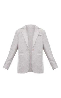 Prettylittlething Grey Double Breasted Boucle Borg Blazer Grey -Prettylittlething acc89f758b0f0d87a723655de899673df219a3de cnf7626 5