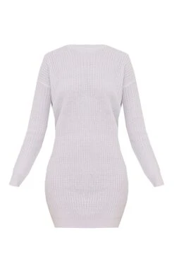 Prettylittlething Grey Basic Knitted Sweater Dress Grey -Prettylittlething ad6a2edd9238a942215e2d453ad87964e55bd85a cmv1394 6