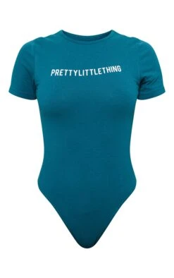 PRETTYLITTLETHING Teal Logo Short Sleeved Bodysuit Teal -Prettylittlething ad71c70bf2e97ff3365303e1025bee712ae07ce1 CMT8534 5