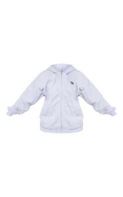 PRETTYLITTLETHING Ash Grey Logo Badge Oversized Zip Through Hoodie Ash Grey -Prettylittlething ad9c8abd5d377dda7a3829b953031b12963bb5c0 cnf8466 5