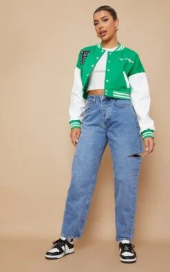 PRETTYLITTLETHING Green Varsity Graphic Contrast Sleeve Bomber Jacket Green 7 PRETTYLITTLETHING Green Varsity Graphic Contrast Sleeve Bomber Jacket Green -Prettylittlething aeb743a483b19e633a0f3cb6ece38ba34bb9d2e4 cmz3991 3