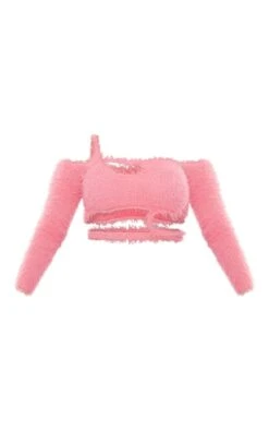 Prettylittlething Pink Eyelash Knit Cut Out Long Sleeve Top Pink -Prettylittlething aef57e31c5d1fb9de636c5f2d4bade6614598405 cng4539 5