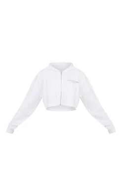 PRETTYLITTLETHING White Copyright Graphic Zip Through Crop Hoodie White -Prettylittlething affc37aa3a1468d53864af1a0d9692c205c4b251 cmq6906 5