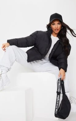 Prettylittlething Black Toggle Detail Puffer Jacket Black -Prettylittlething b16473de21916db5dbab4b0c72c5d6cec94487fb CMM4236 3