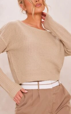 Prettylittlething Stone Off The Shoulder Knitted Jumper Stone -Prettylittlething b2e78fe7827dacac9c0fdd1f41e84ed11dc42c69 clr1230 4