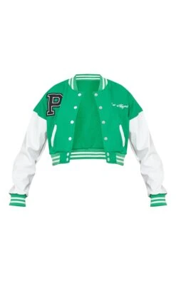 PRETTYLITTLETHING Green Varsity Graphic Contrast Sleeve Bomber Jacket Green 9 PRETTYLITTLETHING Green Varsity Graphic Contrast Sleeve Bomber Jacket Green -Prettylittlething b41870dc6ca6c2d288aa351ee25016ba10174dce cmz3991 5