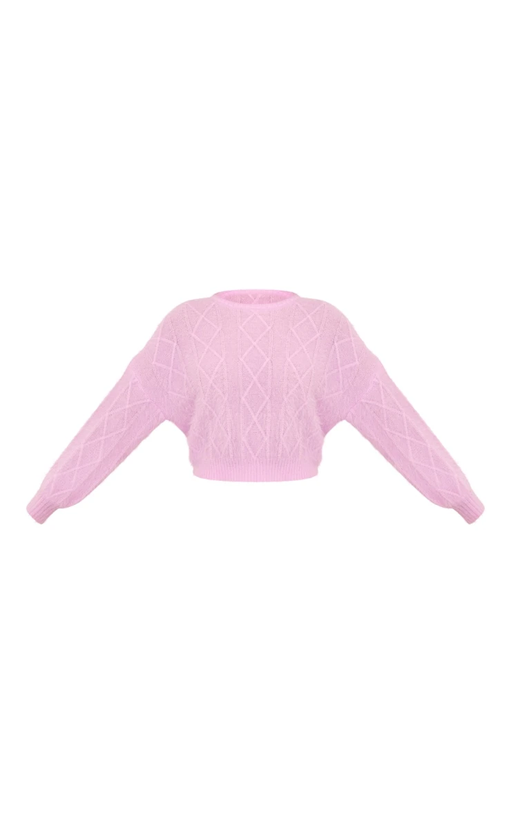 Prettylittlething Baby Pink Candyfloss Knit Cable Knit Sweater Baby Pink 5 Prettylittlething Baby Pink Candyfloss Knit Cable Knit Sweater Baby Pink - Image 5