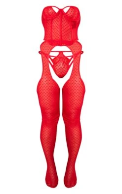 Prettylittlething Red Strapless Cut Out Corset Set Red -Prettylittlething b70701f205b421fef38ed074ef5ca42d562f7fdf cng9303 5