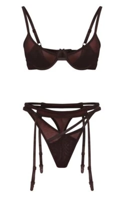 Prettylittlething Black Paneling Detail Strappy 3 Piece Lingerie Set Black -Prettylittlething b928e655067007d4a57a41bbd2bcdf1acc4c6f29 cng4706 5
