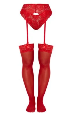 Prettylittlething Red Suspender, Hold Up Stocking & Knickers Set Red -Prettylittlething b97c2953e1cf5184cfeba09f92c93150b2cac72b CLV4331 7