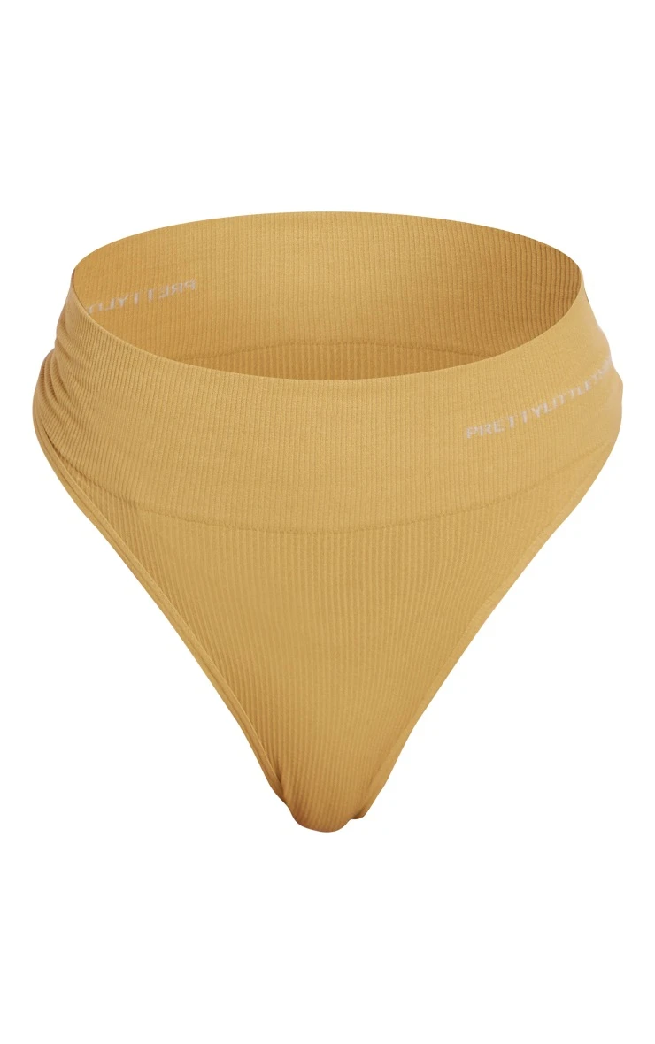 Prettylittlething Olive Seamless High Waisted Thong Olive 5 Prettylittlething Olive Seamless High Waisted Thong Olive - Image 5