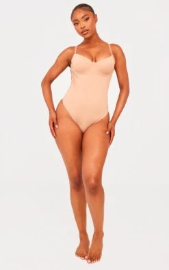 Prettylittlething Brown Sculpted Strappy Bodysuit Brown -Prettylittlething ba45279e3c873047ebcb35986cda1a4d9ef1c013 cnh2795 3