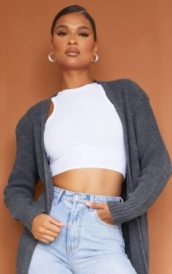 Prettylittlething Charcoal Maxi Cardigan Charcoal -Prettylittlething bc7216a71b729040ed62833444158b79235a325f clv8363 4