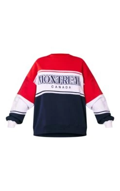 Prettylittlething Navy Montreal Embroidered Panelled Oversized Sweatshirt Navy -Prettylittlething be6ad5786ff278c3bac0e222c40a62cbfe1fb9e7 cnf8471 5