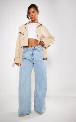 Prettylittlething Beige Cropped Belted Hem Trench Coat Beige -Prettylittlething bf9a7f558e0c4c473b3b34092f5a20e02df01c5d cne6214 3