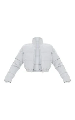 Prettylittlething Grey Peach Skin Cropped Bubble Puffer Jacket Grey -Prettylittlething c0bce9e93e2aae00628eeae4d50f9486c589ebd7 cmt0613 5