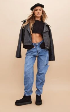 Prettylittlething Black Knitted Super Cropped Sweater Black -Prettylittlething c1a3fcea6601650b6073dd7f6be9f4b9a5e55491 cnb3797 3