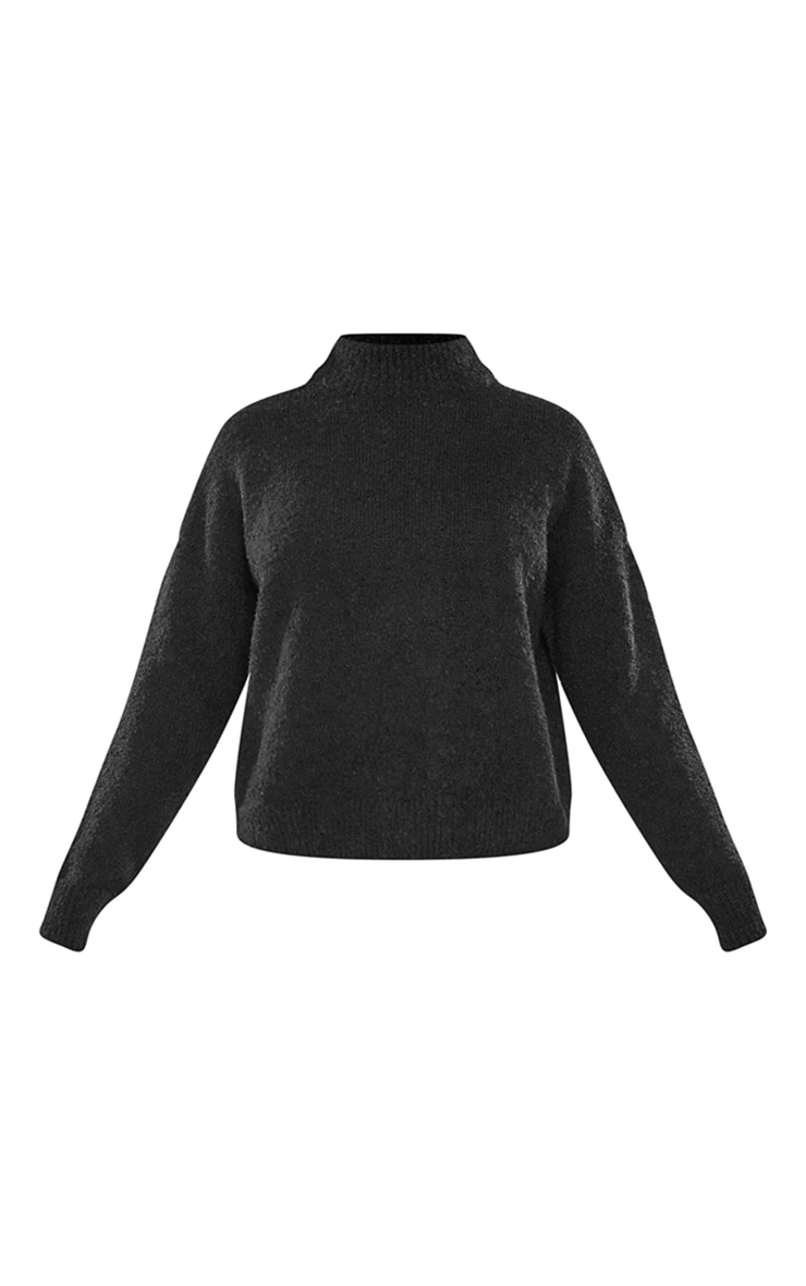 Prettylittlething Black Bobble Knitted High Neck Sweater Black 5 Prettylittlething Black Bobble Knitted High Neck Sweater Black - Image 5