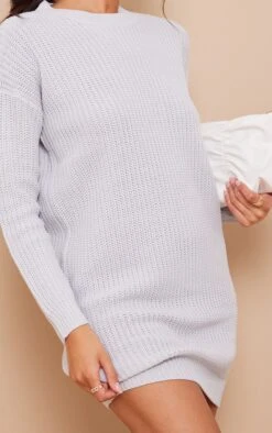 Prettylittlething Grey Basic Knitted Sweater Dress Grey -Prettylittlething c31adef046ac1bae09d6ba1f6ed79a0788dc7623 cmv1394 5