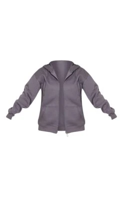 Prettylittlething Charcoal Oversized Pocket Front Zip Through Hoodie Charcoal -Prettylittlething c43af02013a36a89dff306db113a625852c1b376 cnb2288 5