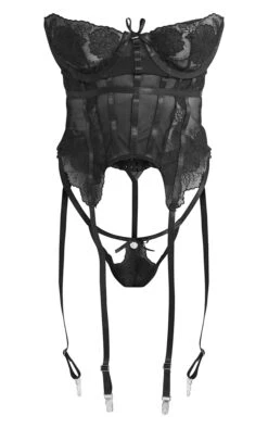 Prettylittlething Black Floral Embroidered Lace Corset Set Black -Prettylittlething c498c73d4ae5b0f0eef09e5640b4894d40c5cd77 cmy2916 5