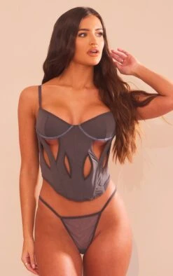 Prettylittlething Charcoal Cutout Detail Underwired Corset Lingerie Set Charcoal 8 Prettylittlething Charcoal Cutout Detail Underwired Corset Lingerie Set Charcoal -Prettylittlething c5a6cdfc0363b19c3b8a6b1138c4ef372d2a2f7d cng4716 4