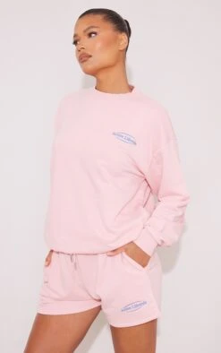 Prettylittlething Light Pink Active Lifestyle Embroidered Lightweight Sweat Shorts Light Pink -Prettylittlething c5dc5a2bfad6275d7bcf1e3b79a25d5e607c3138 cne8596 4