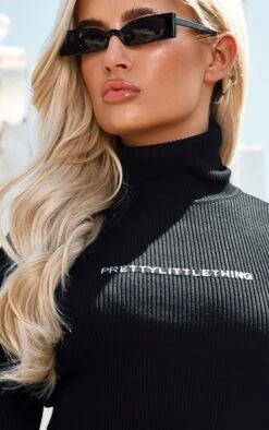 PRETTYLITTLETHING Black Roll Neck Ribbed Jumper Black -Prettylittlething c60422a43503434e4b6903d07ba4dea115a3cad1 CMF0406 5