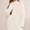 Prettylittlething White Cable Panels Roll Neck Knitted Sweater White