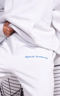 Prettylittlething Premium Heather Grey Sports Academy Puff Print Oversized Sweatpants Grey -Prettylittlething c702b342eed46fe3289e4c5ba500130e4d7404e8 cmy0835 4