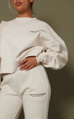 Prettylittlething Premium Sand Printed Straight Leg Sweatpants Sand -Prettylittlething c8458cafba5ad4d225474299ac37e3f5c766aaa7 cnc8408 4