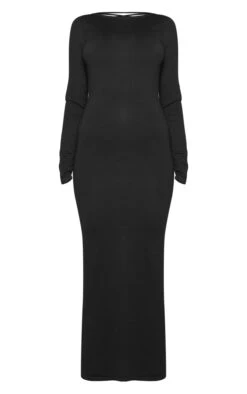 Prettylittlething Black Back Lace Detail Knit Midaxi Dress Black -Prettylittlething ca12fca050f61fc2e41173962f26f0346f9e5097 cnf9237 5