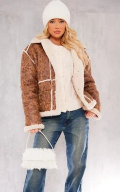 Prettylittlething Brown Distressed Pu Borg Detail Collared Jacket Brown -Prettylittlething cb0146bb9b1a7bc29df68a492cb377342579afb4 cng3039 3